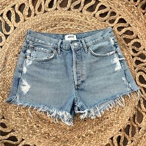 Agolde Women's Frayed Jean Shorts - Light Blue 26